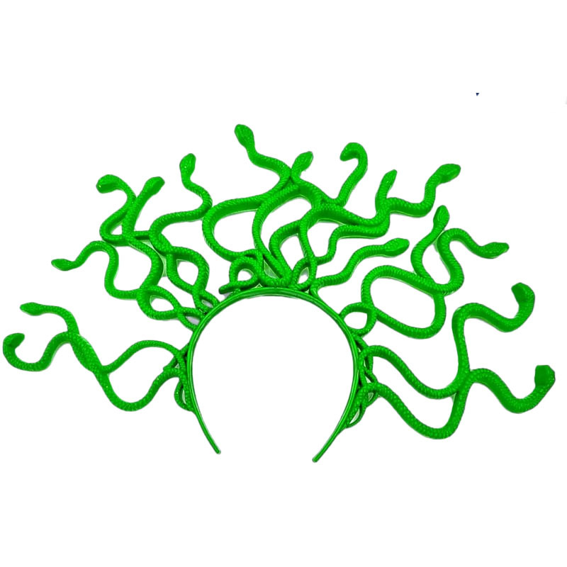 Medusa cabeza de serpiente diadema Halloween cos accesorios para el cabello fiesta de baile maquillaje accesorios de disfraces mitología griega antigua hebilla de cabeza de serpiente