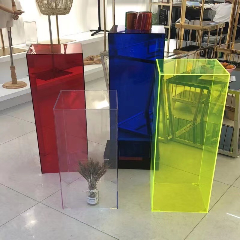 彩色透明亚克力板有机玻璃ps厚板盒子黄红绿蓝橙紫黑切割印刷激光