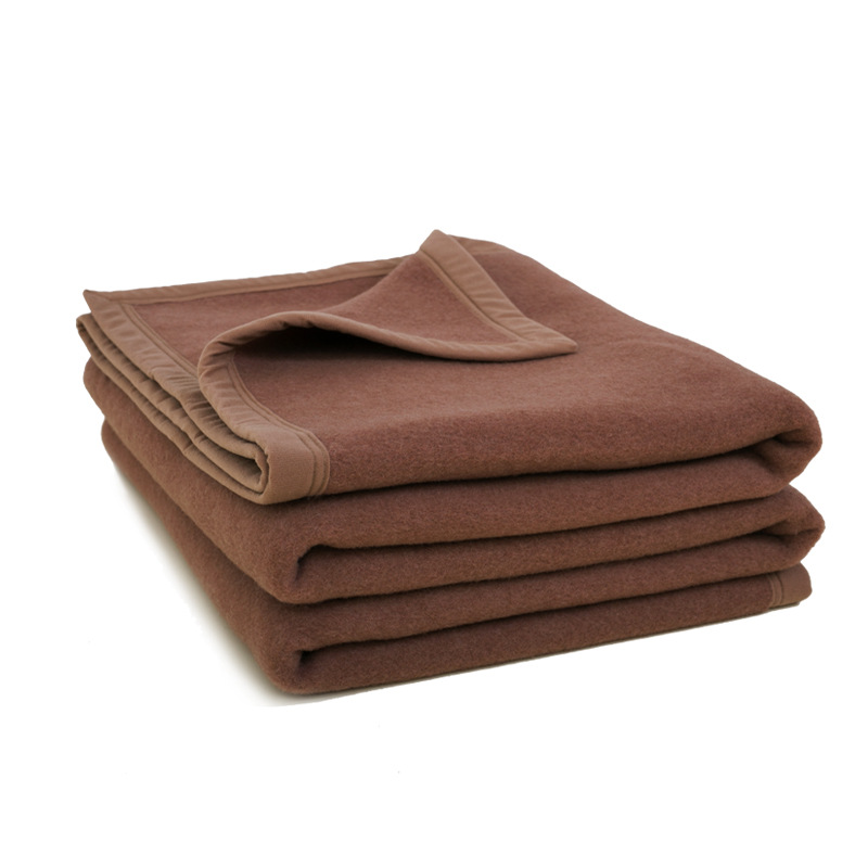 [Mingqiu] New Zealand wool blanket camel color bed warm thickened pure wool blanket blanket winter