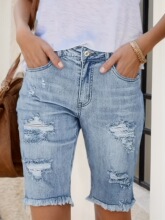Y 13316 Washed Distressed Denim Shorts ˮϴţ�ж�ѝ ���l