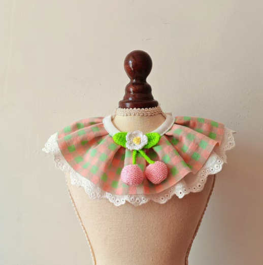 체리 체크 무늬 녹색 분말