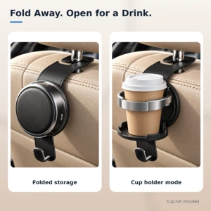 Car door cup holder, foldable cup holder for car interiors, multifunctional storage and expansion shelf, beverage and cup holder