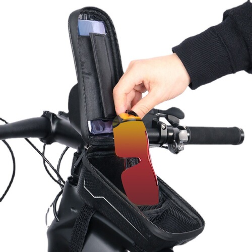 Mountain bike road bike hard shell bag front beam bag upper tube bag mobile phone touch screen waterproof riding tool saddle bag