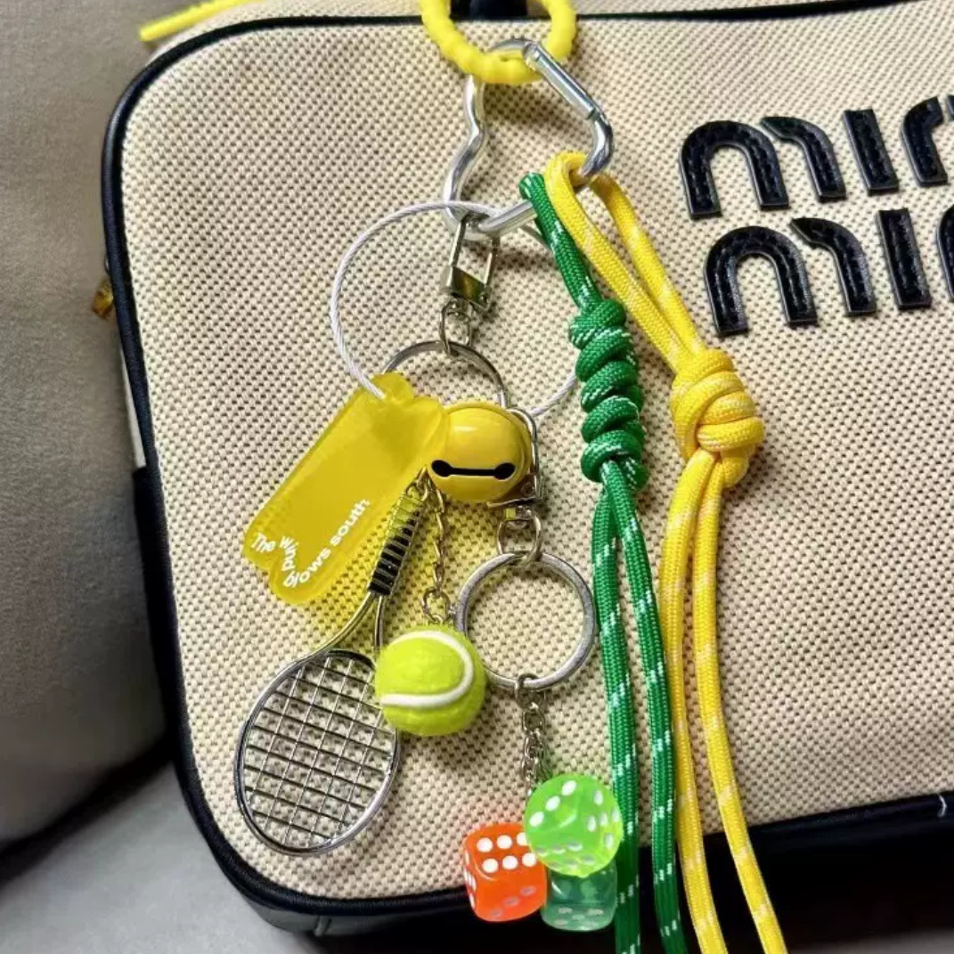 Green dice tennis yellow and green rope (silver love buckle)