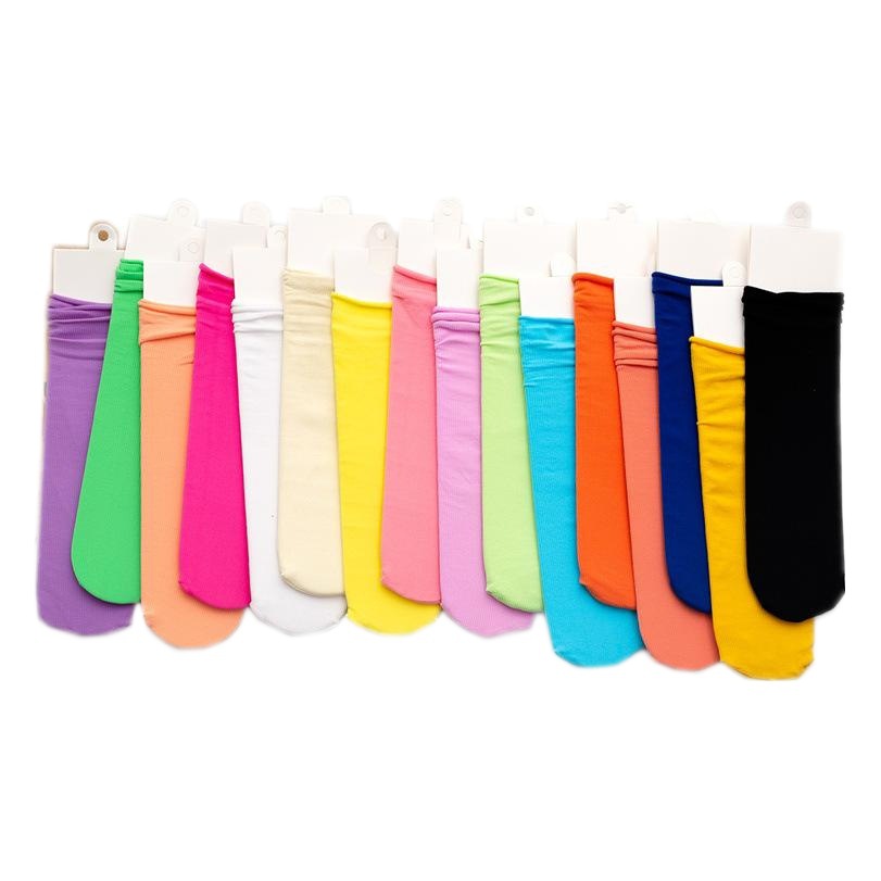 Calcetines de hielo para NIÑOS Calcetines de terciopelo de color sólido para niños grandes y pequeños calcetines para padres e hijos color brillante rayas verticales calcetines finos