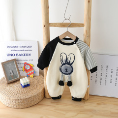 Baby Bodysuit Spring and Autumn Season Cute Baby Outfit Newborn Striped Cartoon Cute Outing Clothes Toddler Autumn Clothing