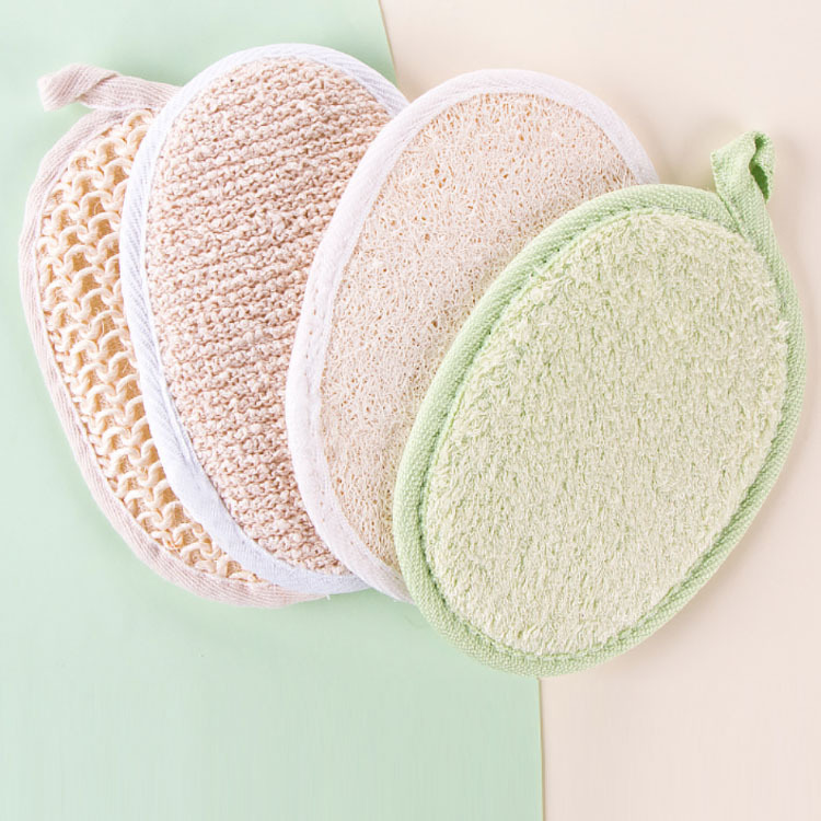 Natural Hemp bath wipe cleaning supplies bath brush multi-color bath towel bath ball exfoliating wipe 9*14 polyester cotton cloth