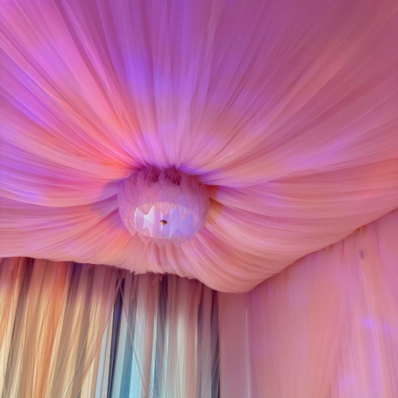 Full roll 180m beauty salon ceiling sheer drapery, hanging curtain, privacy healing center decorative sheer arrangement Full roll 180m beauty salon ceiling sheer drapery, hanging curtain, privacy healing center decorative sheer arrangement