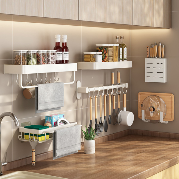 White kitchen storage shelf wall -mounted perfunctory -free…