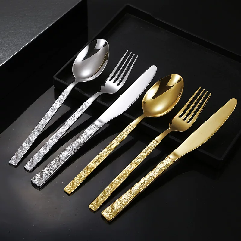 Creative golden tableware stainless steel, set, 4 piece set