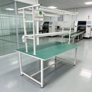 防静电工作台双面带灯无尘车间拉线操作台打包台工业电子流水线