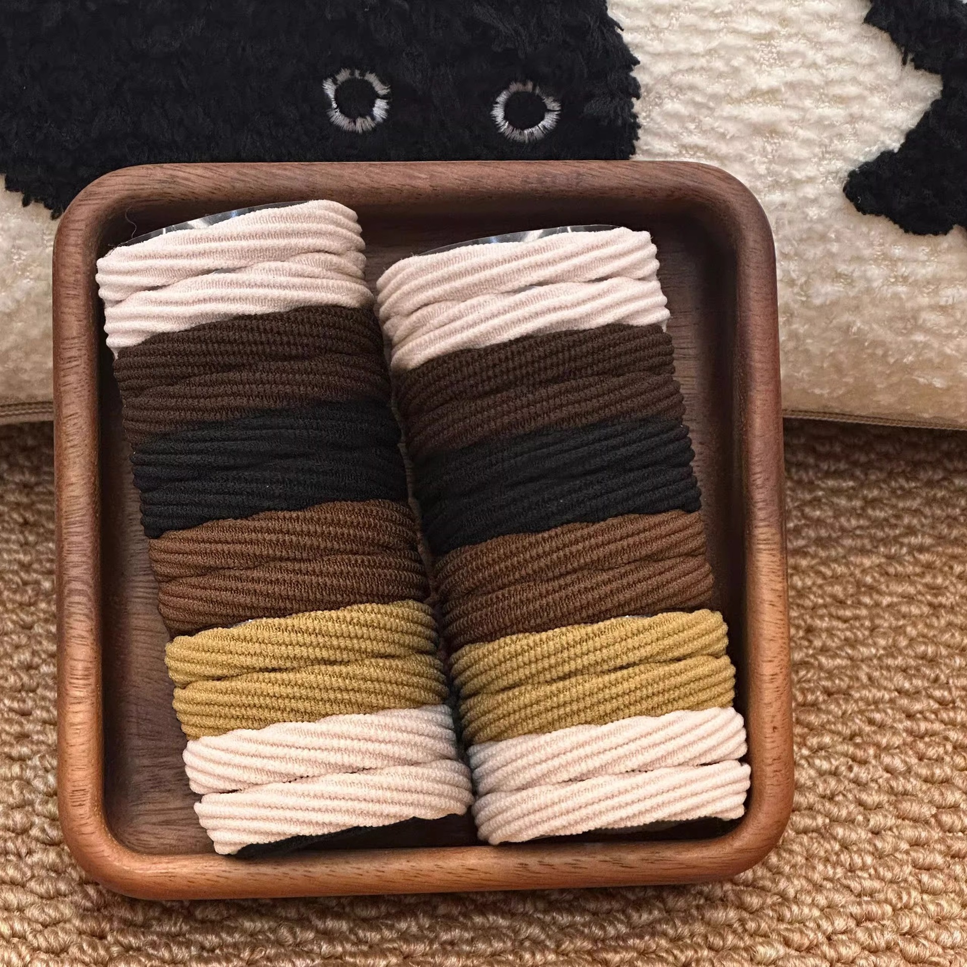 2025 nuevo estilo simple cabello de moda de alta elasticidad correa de correa de cabello multifuncional cubierta de cuero durable cabello bola adornamiento para el cabello