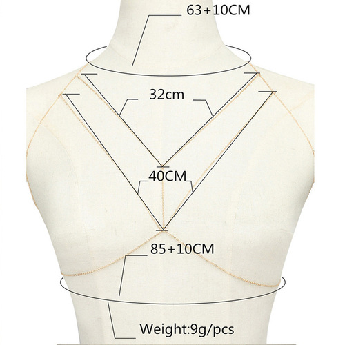 Chain jewelry European and American foreign trade hot-selling jewelry sexy simple cross body chain one-piece chain factory direct sales wholesale