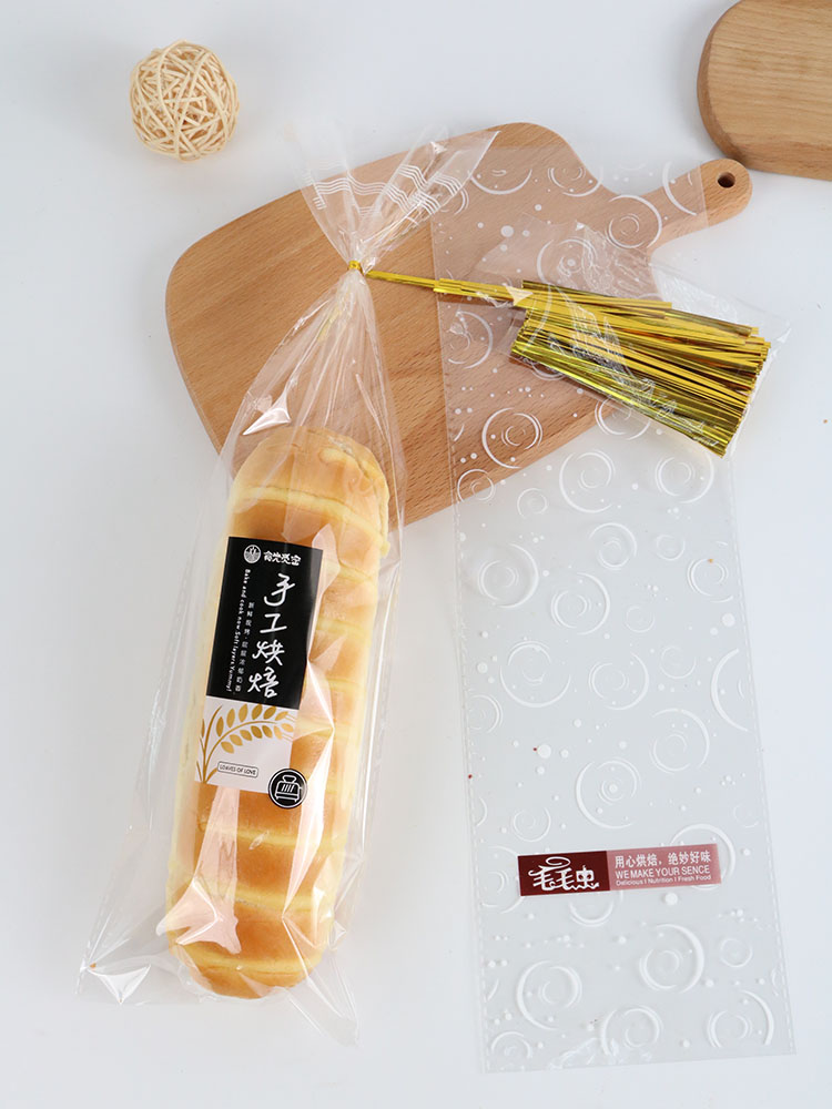 Bolsa de oruga de tira larga, pan, bocadillos, bolsas de galletas, bolsas de puff transparentes, bolsas de alimentos para hornear y empaquetar