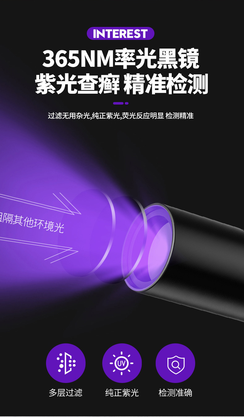 Wood's lamp laser light two-in-one funny cat moss light pet purple light ultraviolet fungus laser light