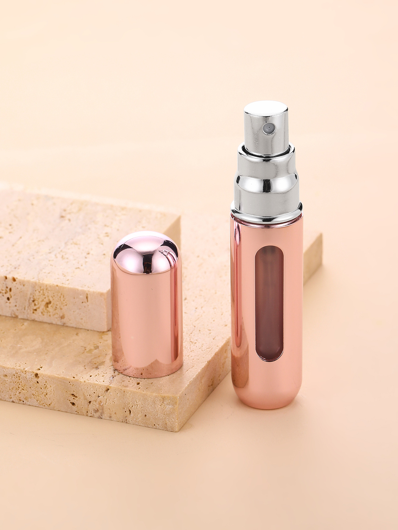Botella de perfume recargable de 5 ml con base de color macarrón, botella de spray portátil de aluminio, botella reciclable para muestras líquidas image 15