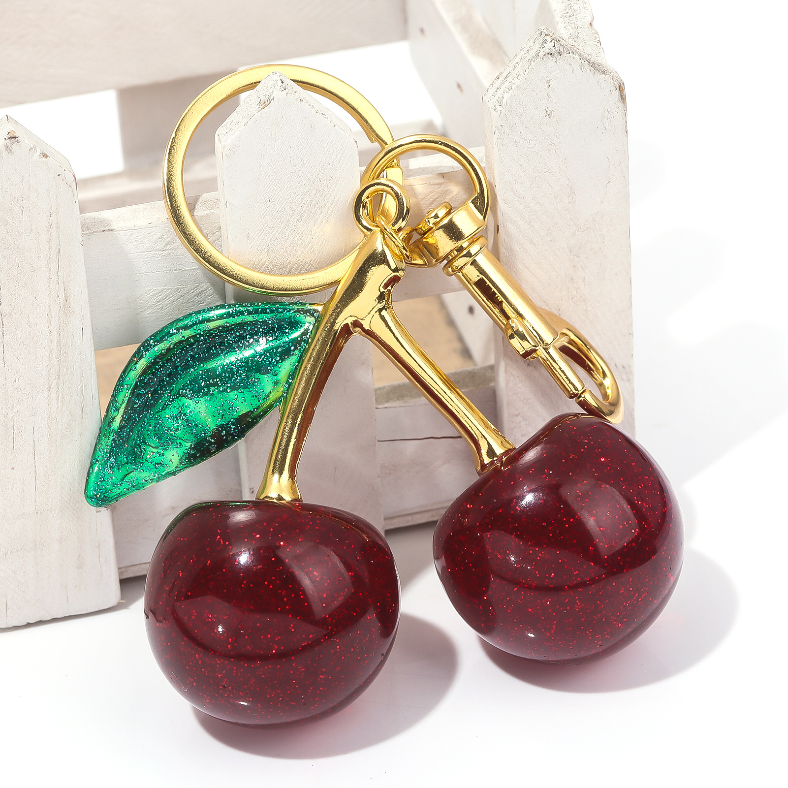 64g Weight Bag Pendant, Keychain Classification 1 Piece Quantity Holiday, Banquet, Travel Occasion Plastic, Resin Material Christmas Festival Cherry Pattern Fruit/Food, Plating Design Elegant, Hip-Hop, Simple Style Style 1 Piece Elegant Hip-Hop Simple Style Cherry Plastic Resin Fruit/Food Plating Christmas Bag Pendant Keychain 24