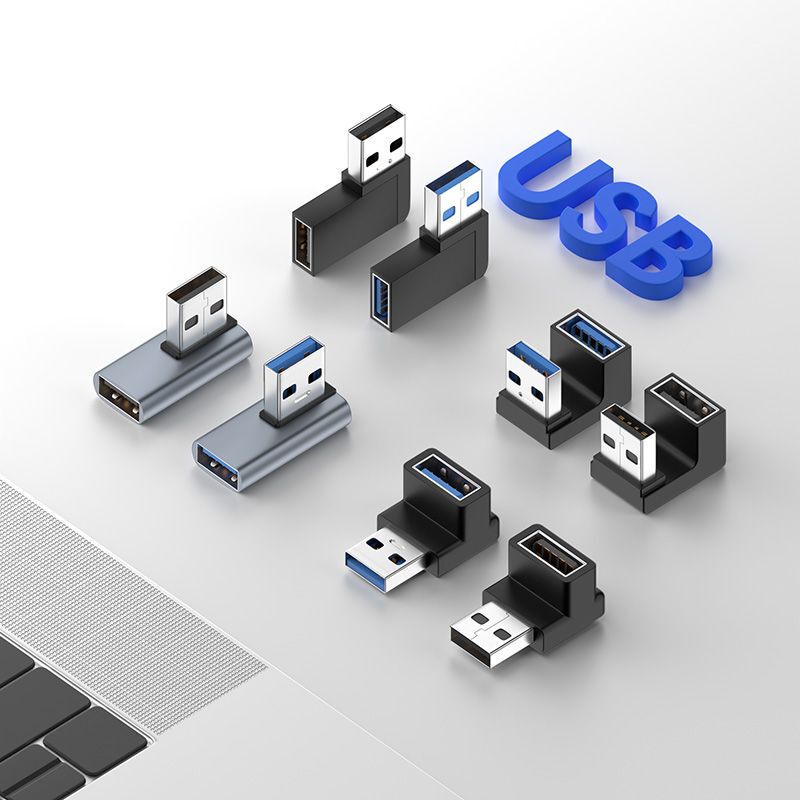 USB公対母アダプタ中曲げUSB3.0アダプタUSB3.0母対公延長上下曲げ変換ヘッド|undefined