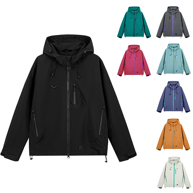 Hooded windbreaker for men, couple's style, spring and autumn casual sports jacket, loose outdoor top, youth cross-border men's clothing