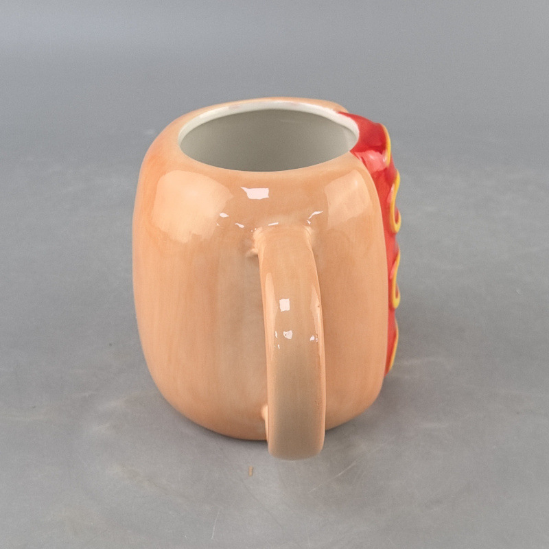 Ventas transfronterizas de dibujos animados creativos lindos perros calientes de cerámica taza de café de alto valor de regalo de cumpleaños