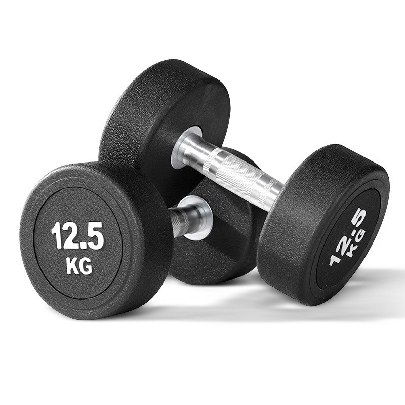 Mayorista transfronterizo gimnasio comercial educación privada bolsa de cabeza redonda de acero redondo sólido gimnasio dumbbell bolsa de peso