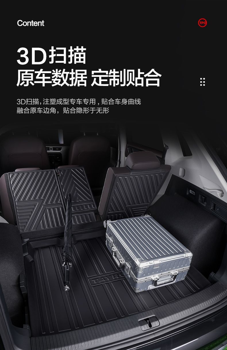 Suitable for Volkswagen Trunk Mat Car 2022 Interior Decoration Accessories Tpe Trunk Mat Modified Parts