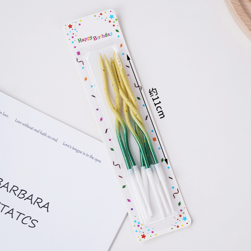 Curva de gradiente vela de decoración de pastel de cumpleaños decoración de fiesta horneado postre rosca creativa en línea plugin