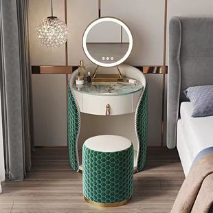 New Style Light Luxury Style Small Apartment Dressing Table Bedside Table with Rock Board Princess Integrated Internet Celebrity Dressing Table
