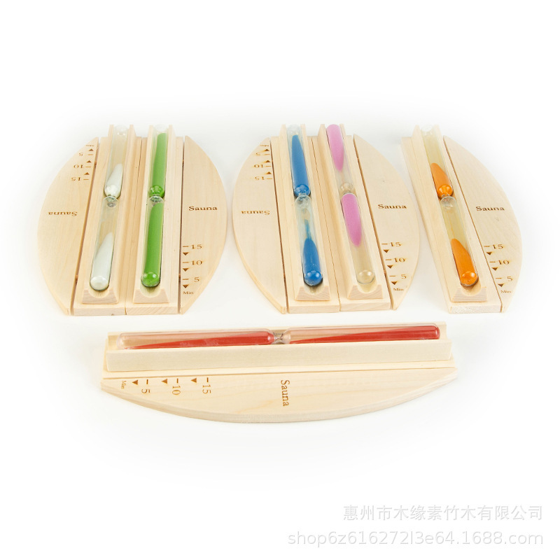 回転バスドライスチームサウナルーム砂時計ポプラ材砂時計15分計時砂時計7色無垢材砂時計|undefined