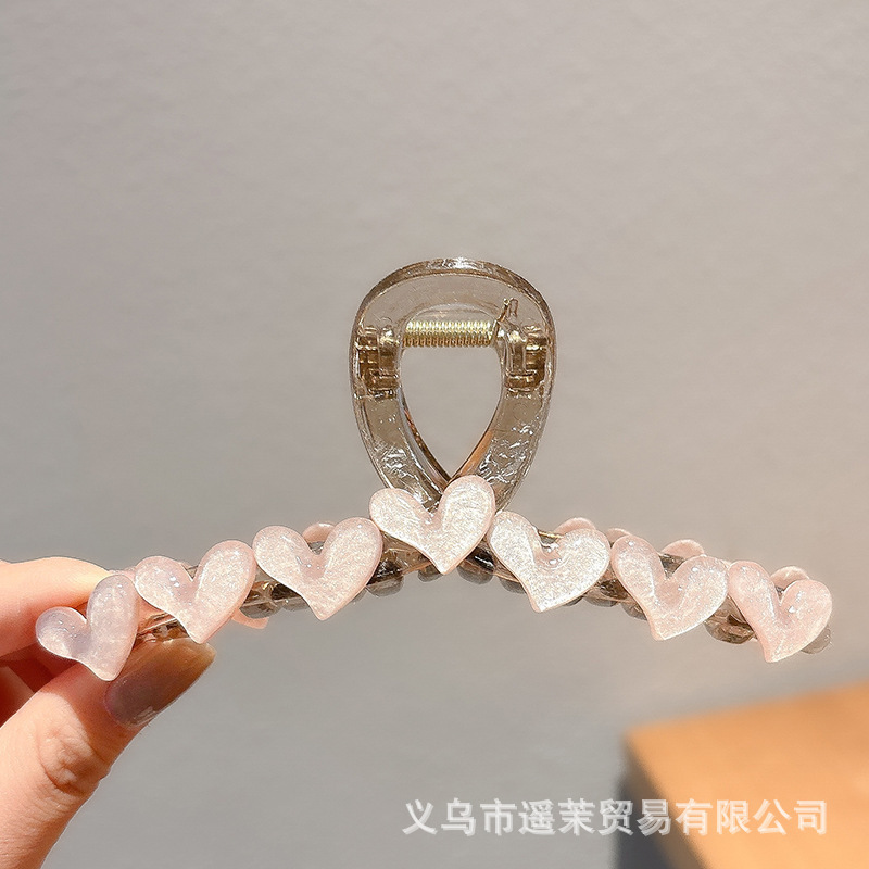 咖色磨砂抓夹女2025年新款发夹后脑勺大号发量多鲨鱼夹子发卡头饰|undefined