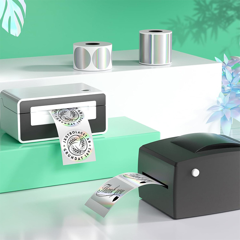 Etiqueta de plata láser térmica transfronteriza de Amazon Etiqueta adhesiva de sellado Etiqueta reflectante Etiqueta adhesiva impermeable holográfica Personalización image 5