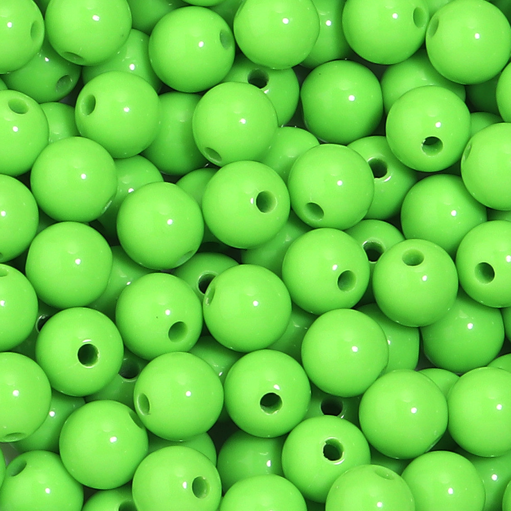 Cuentas redondas acrílicas de color sólido para Navidad, cuentas redondas de color sólido para joyería hecha a mano, accesorios de bricolaje, cuentas redondas de color sólido, cuentas sueltas.