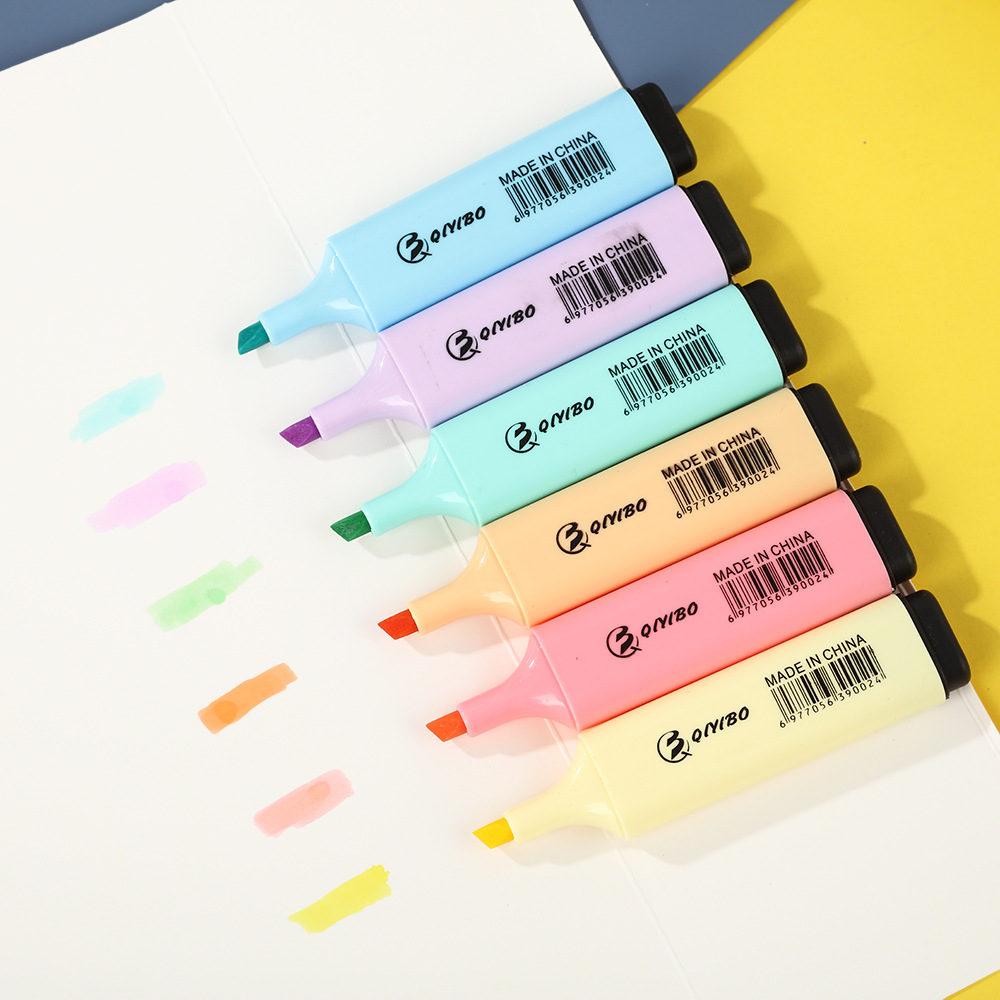 Transfronterizos 6 colores marcador de papel de escritorio de gran capacidad marcador de color marcador de puntos clave