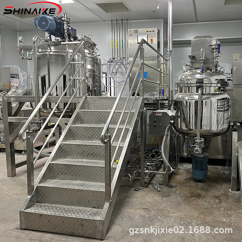 固定真空乳化机厂家膏霜粘稠物料真空乳化机双向搅拌高剪切乳化锅