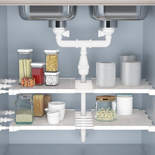 Wardrobe layered nail-free partition kitchen storage artifact dormitory bathroom retractable storage rack cabinet manufacturer direct sale