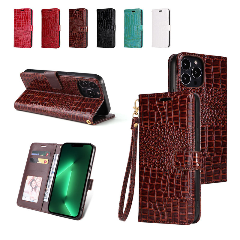 Suitable for Iphone16 Crocodile Pattern Apple 15 Mobile Phone Case Wallet Iphone17 Mobile Phone Protective Leather Case Huawei