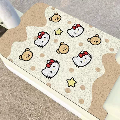 Avtomobil döşəmə paspasları — Loop Floor Mats, Anti-Slip and Mud-Resistant - zx-cartoon-electric-foot-mat-07-3060-silk-circle-small-self-cutting