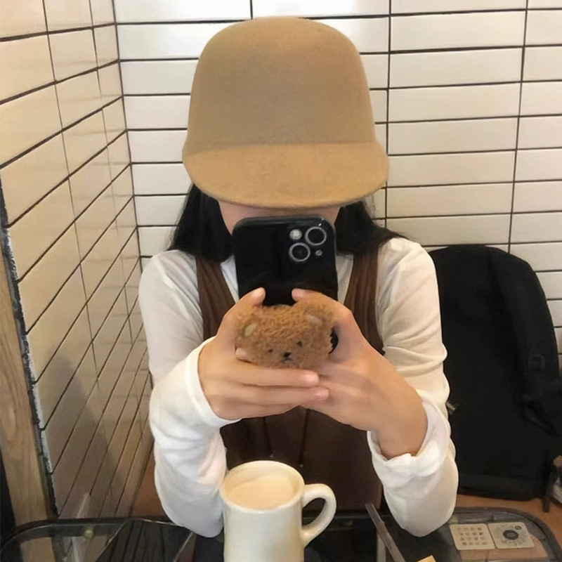 千金名媛風洋気百合純ウール馬術帽韓系光版高級気質騎士帽鴨舌帽子|undefined
