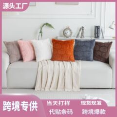 亚马逊新款南瓜抱枕万圣节兔毛毛绒枕套秋天沙发靠枕靠垫厂家批发