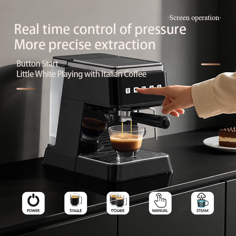 Máquina Espresso Máquina de café italiano Máquina de café semiautomática doméstica pequeña 20Bar Máquina de café de infusión de leche transfronteriza image 5