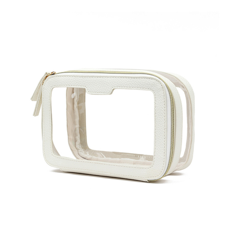 2024 nueva bolsa de cosméticos transparente TPU de alto valor bolsa de almacenamiento cuadrada de gran capacidad bolsa de lavado de viaje multifuncional