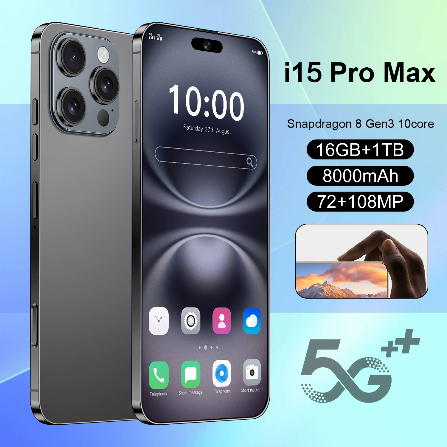(Граница торговли), смартфон, intel core i15, 15promax, 16gb, Android, 6.8 дюйма