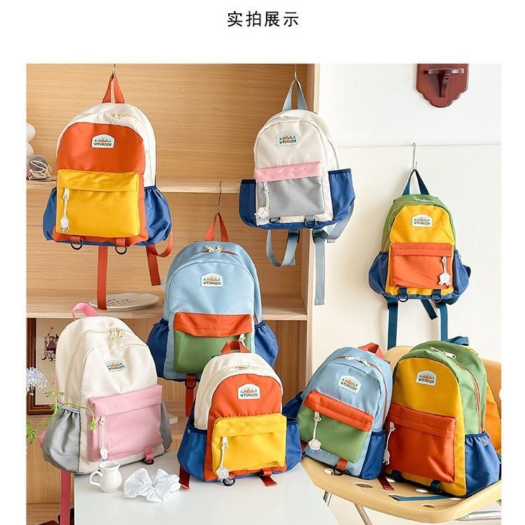 新款儿童双肩包幼儿园宝宝春季简约可爱小众设计书包时尚潮流背包|undefined