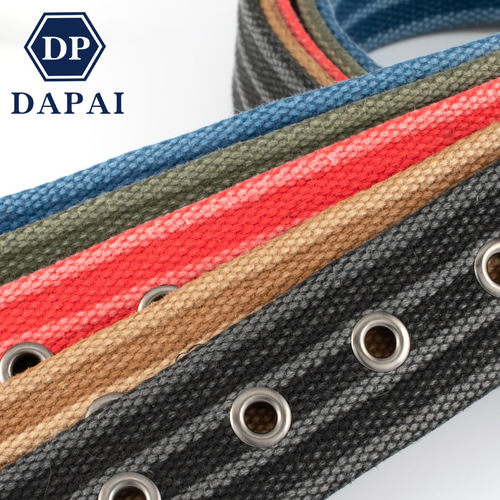 Korean style men's youth canvas belt fashionable pin buckle woven pants belt outdoor casual polycotton woven belt