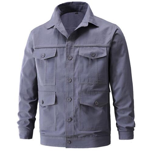 Summer cotton long-sleeved work clothes suit for men and women, single-piece tops and pants, welder work clothes wholesale
