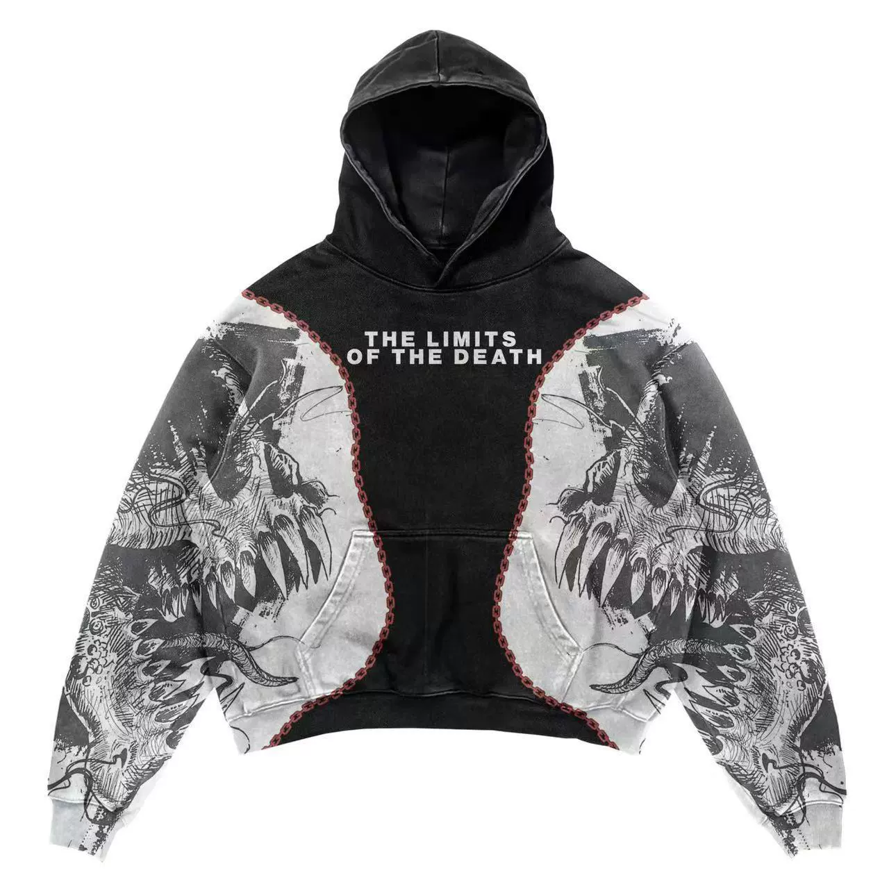 Новый худи skeleton в стиле Faith Over Fear - готический Harajuku Y2K взрыв принт толстовка для мужчин