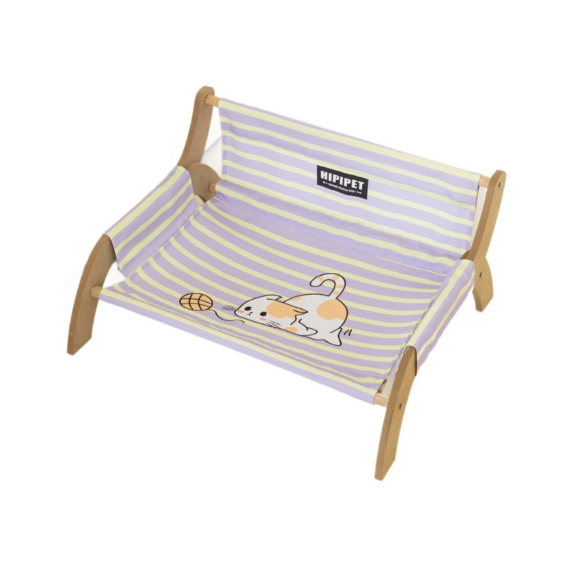 Sofá de gato fresco transpirable persiguiendo pelota de gato estriado sillón de cama de gato mascota madera suministros de cama de gato image 6