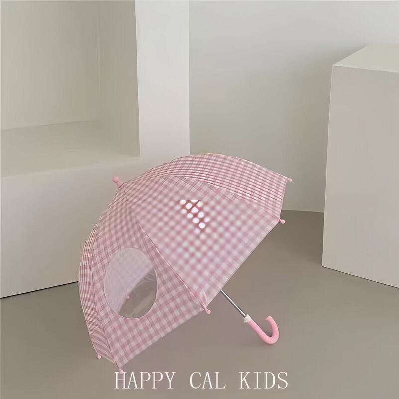 Baby Kindergarten Boys and Girls Children's Cartoon Long-Handled Transparent Umbrella Cute Plaid Car-Shaped Umbrella for Primary School Students Baby Kindergarten Boys and Girls Children's Cartoon Long-Handled Transparent Umbrella Cute Plaid Car-Shaped Umbrella for Primary School Students