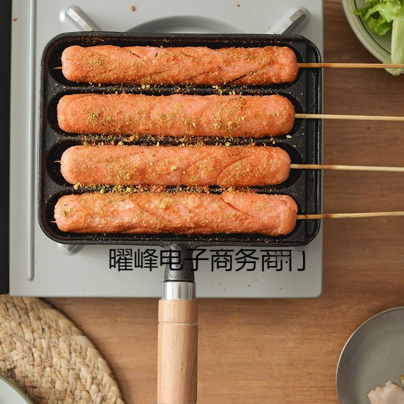 Новая чугунная бытовая сковорода для колбасы, форма для колбасы, сковорода для гриля, жареная рыба, тофу, жареные шарики осьминога, машина для гриля для колбасы, бытовая техника