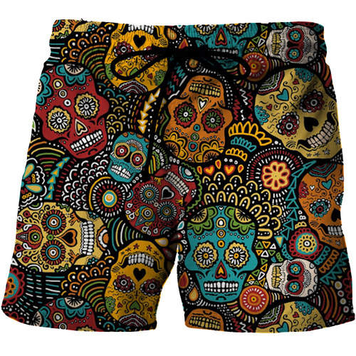  Independent Station Wish Amazon eBay Summer New Print Skull Head Beach Shorts Unisex Series